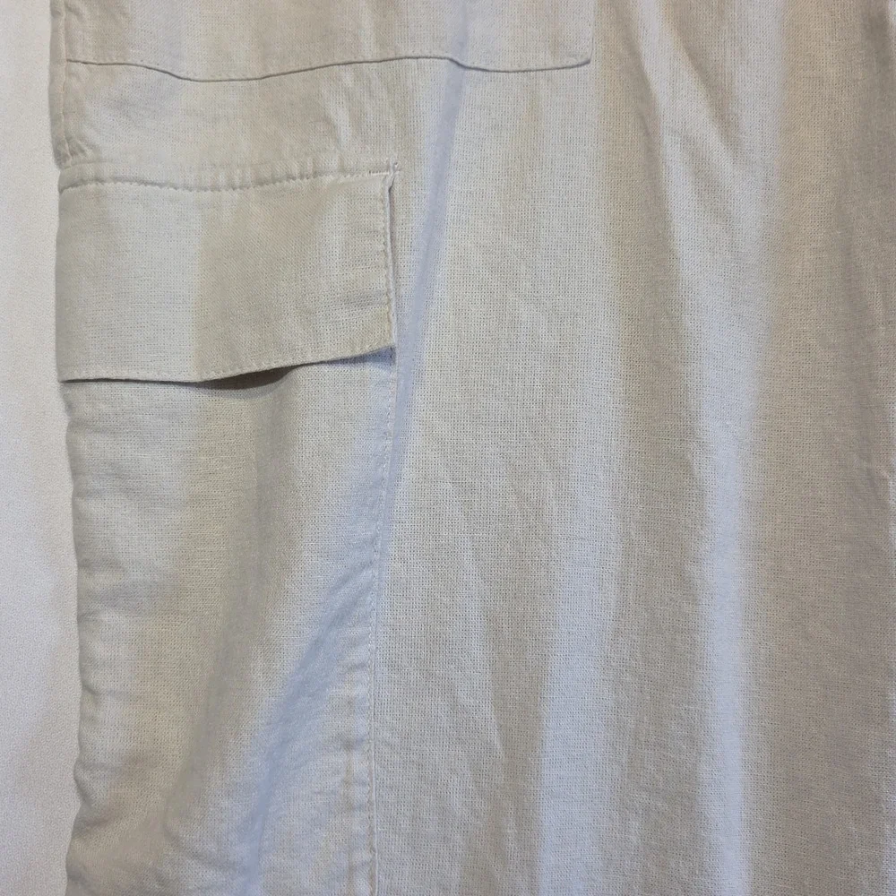 Time and Tru Women's Linen Blend Cargo Pants Beige Drawstring Pull On XXXL 22 NW